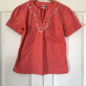 Gap Coral Short Sleeved Blouse